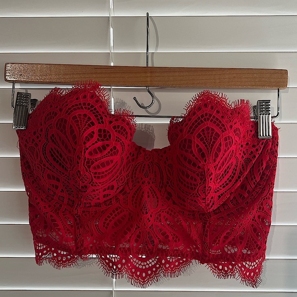 NWT Victoria’s Secret - Dream Angels Red Lace Bustier Top in 36D - Picture 1 of 4